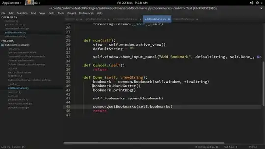 Пример работы Sublime Bookmarks