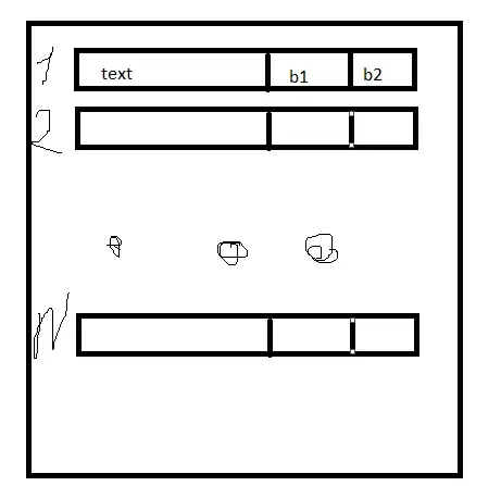 состоящую из текстовой ячейки и двух кнопок