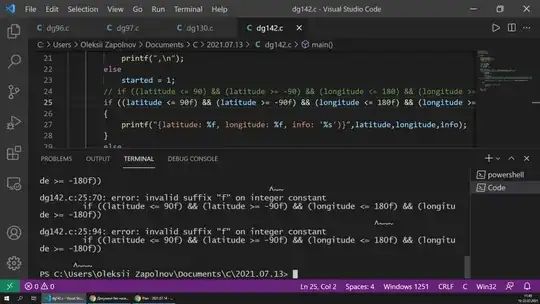 error: invalid suffix "f" on integer constant