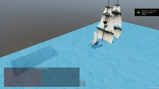 При запуске скомпилированой игры корабли проваливаются и выводится тонна ошибок из лога, которую описал в самом начале