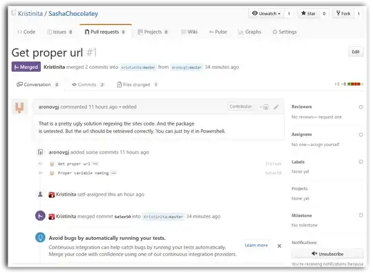 Результат слияния pull request