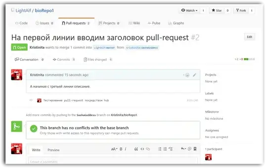 Результат выполнения pull request