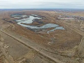 Вид на озеро с воздуха в ноябре 2022 года