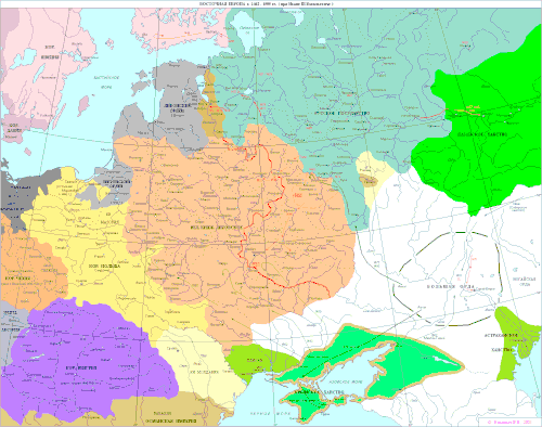 Политическая карта Восточной Европы во второй половине XV века