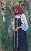 Девушка в русском сарафане. 87,5х52,5. Холст, масло. 1902.