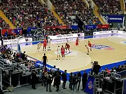 Баскетбольный матч между ЦСКА и Реал Мадридом в феврале 2018 года