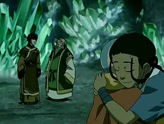 Зуко, дядя Айро, Аанг и Катарав Хрустальных катакомбах