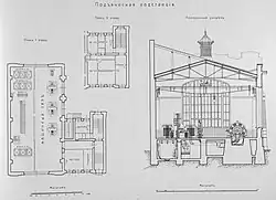 План 1-го этажа, план 2-го этажа и поперечный разрез, 1909 год