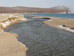 Устье протоки Лидовки. Главное устье расположено дальше, у подножья морской террасы.