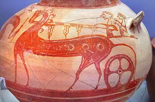 Колесница на кратере из Микен, 14-12 вв. до н. э.