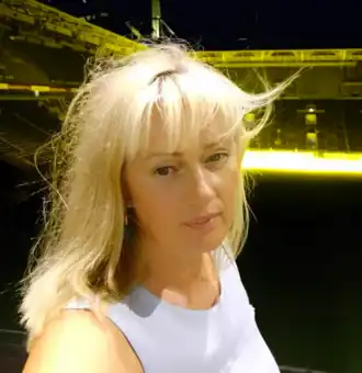 Елена Першина на стадионе Westfalenstadion в Дортмунде, 2010