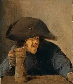 Крестьянин с кружкой. 1630-е. Дерево, масло. Художественный музей, Базель