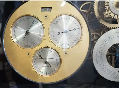 Циферблат вечного календаря по новому стилю сверхсложных астрономических часов швейцарского мастера Альберта Биллете (1873).