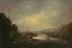 Вид на Эльбу близ Зёрненвица ранним утром с инеем. 1741. Государственные собрания Дрездена