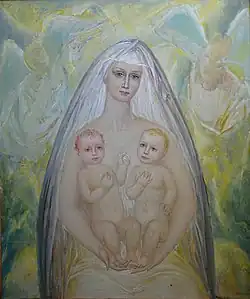 «Мадонна с близнецами» из серии «Жертвенность славянских мадонн», 1996-97 г. Холст, масло