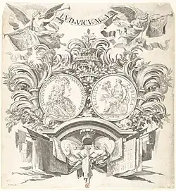 Аллегорическая медаль в честь Людовика XIV. Офорт. Метрополитен-музей, Нью-Йорк