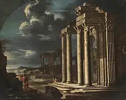 Aрхитектурное каприччио с солдатами. Между 1683 и 1714. Холст, масло. Частное собрание