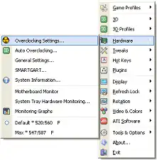 Скриншот программы ATI Tray Tools