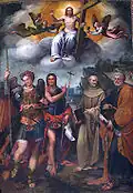 Христос Спаситель, архангел Михаил, святые Хуан Баутиста, Педро и Сан-Бернардино, церковь Михаила архангела, Болонья