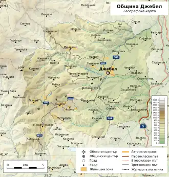 Община Джебел на карте