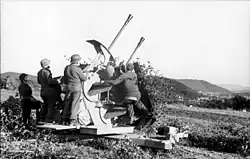 3,7 cm FlaK-Zwilling 43 в Северной Франции, июль-сентябрь 1944 года.