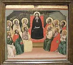 Истории Нового Завета. Сошествие Святого духа на апостолов. Дерево, темпера. Пинакотека Сан-Доменико, Пезаро