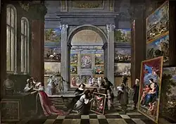 В. Шуберт ван Эренберг, Г. Де Витте, И. Янссенс. Интерьер коллекционера с множеством посетителей. Между 1639 и 1693. Холст, масло. Музей Жироде, Монтаржи