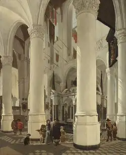 Интерьер Новой церкви в Делфте с мавзолеем Вильгельма Молчаливого. 1650. Дерево, масло. Кунстхалле, Гамбург