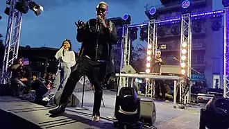 Члены группа «Вегас» на концерте в городе Аргос.