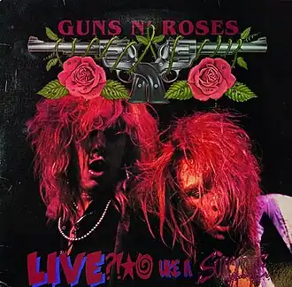 Обложка альбома Guns N’ Roses «Live ?!*@ Like a Suicide» (1986)
