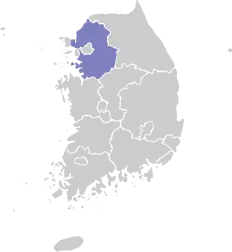 Кёнгидо на карте Южной Кореи