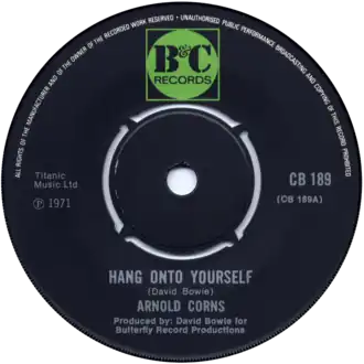 Обложка сингла Arnold Corns «Hang On to Yourself» (1972)