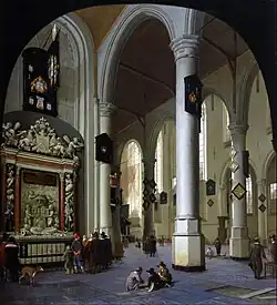 Интерьер Старой церкви в Делфте с гробницей адмирала Тромпа. 1658. Холст, масло. Музей искусств Толидо, Огайо, США