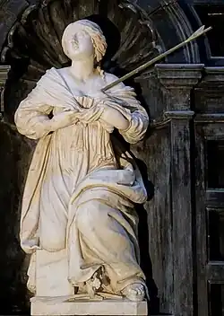 Святая Урсула. 1651—1654. Мрамор. Церковь Нотр-Дам-дю-Саблон, Брюссель