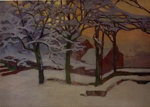 Сад под снегом.