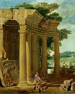 Пейзаж с руинами и пастухами. Ок. 1630. Холст, масло. Музей истории искусств, Вена