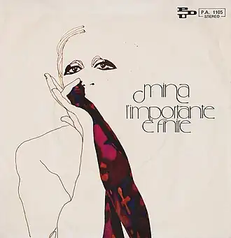 Обложка сингла Мины «L’importante è finire» (1975)
