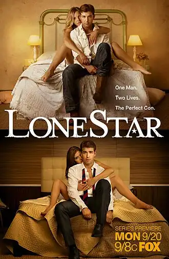 Постер сериала со слоганом:«One Man. Two Lives. The Perfect Con.»