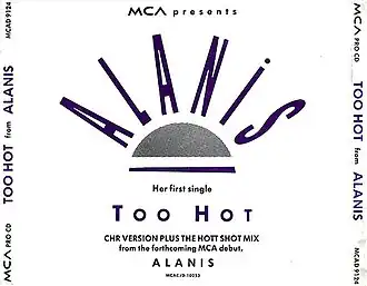 Обложка сингла Аланис «Too Hot» (1991)
