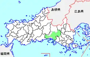 Расположение города Токуяма в префектуре Ямагути