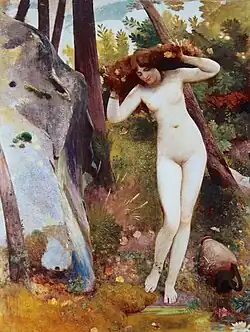 У источника — нимфа в лесу. 1880-е гг.