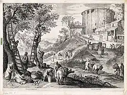 Сентябрь, октябрь. Из серии «Времена года». 1615. Офорт, резец