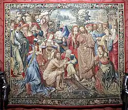 Воскрешение Лазаря. 1530. Шпалера по картону П. Кука ван Альста и Б. ван Орлея. Музей Стибберта, Флоренция