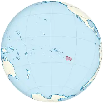 Острова Питкэрн на карте мира