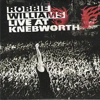 Обложка альбома Робби Уильямса «Live at Knebworth» (2003)