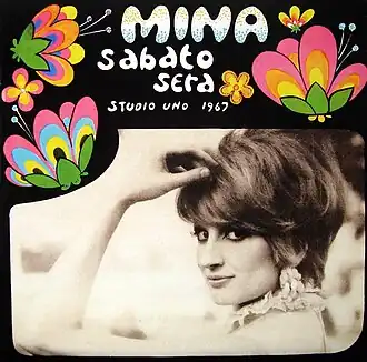 Обложка альбома Мины «Sabato sera — Studio Uno ’67» (1967)