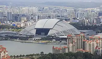 Вид на комплекс с террасы Marina Bay Sands