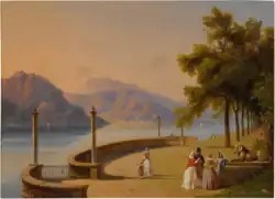 Вид с террасы Виллы Мельци на озеро Комо