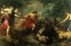 Охота на калидонского вепря (Мелеагр убивает калидонского вепря). 1677. Холст, масло. Музей охоты и природы, Париж