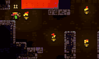 Бой между тремя игроками в TowerFall